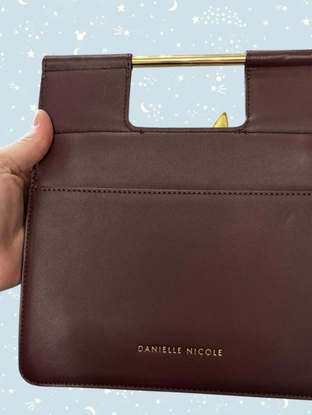 RARE NWOT Beautiful Danielle Nicole x Disney Tinkerbell and lock brown faux leat - Picture 2 of 6